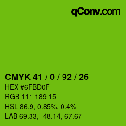 Color code: CMYK 41 / 0 / 92 / 26 | qconv.com