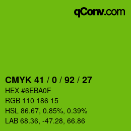 Color code: CMYK 41 / 0 / 92 / 27 | qconv.com