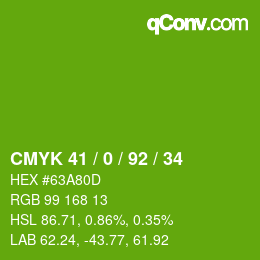 Color code: CMYK 41 / 0 / 92 / 34 | qconv.com