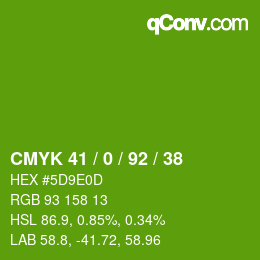 Color code: CMYK 41 / 0 / 92 / 38 | qconv.com