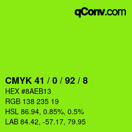 Color code: CMYK 41 / 0 / 92 / 8 | qconv.com