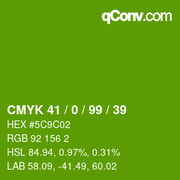 Color code: CMYK 41 / 0 / 99 / 39 | qconv.com