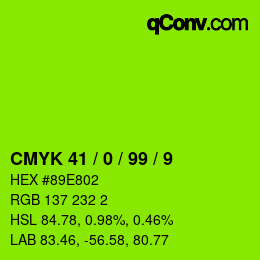颜色代码: CMYK 41 / 0 / 99 / 9 | qconv.com
