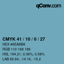 颜色代码: CMYK 41 / 10 / 0 / 27 | qconv.com