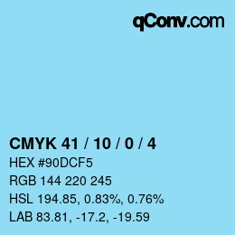 カラーコード: CMYK 41 / 10 / 0 / 4 | qconv.com