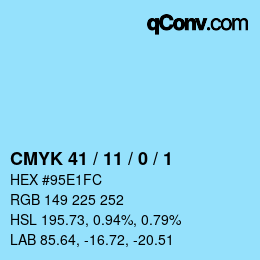 カラーコード: CMYK 41 / 11 / 0 / 1 | qconv.com