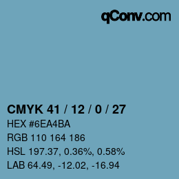 Color code: CMYK 41 / 12 / 0 / 27 | qconv.com