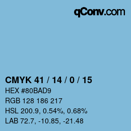 カラーコード: CMYK 41 / 14 / 0 / 15 | qconv.com