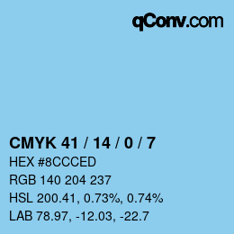 Color code: CMYK 41 / 14 / 0 / 7 | qconv.com