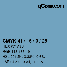 Código de color: CMYK 41 / 15 / 0 / 25 | qconv.com