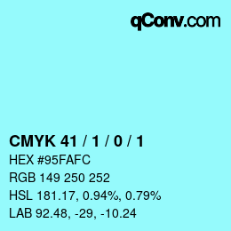 Color code: CMYK 41 / 1 / 0 / 1 | qconv.com