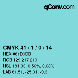 Color code: CMYK 41 / 1 / 0 / 14 | qconv.com