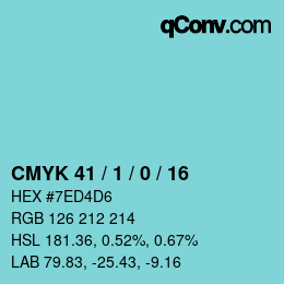 颜色代码: CMYK 41 / 1 / 0 / 16 | qconv.com