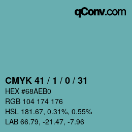 颜色代码: CMYK 41 / 1 / 0 / 31 | qconv.com
