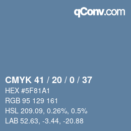 Código de color: CMYK 41 / 20 / 0 / 37 | qconv.com