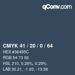 Color code: CMYK 41 / 20 / 0 / 64 | qconv.com