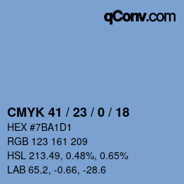 Color code: CMYK 41 / 23 / 0 / 18 | qconv.com