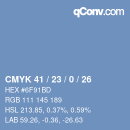 Color code: CMYK 41 / 23 / 0 / 26 | qconv.com