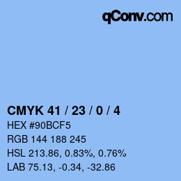 Color code: CMYK 41 / 23 / 0 / 4 | qconv.com