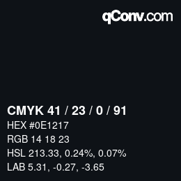 Color code: CMYK 41 / 23 / 0 / 91 | qconv.com