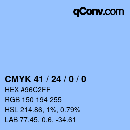 カラーコード: CMYK 41 / 24 / 0 / 0 | qconv.com