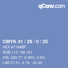 Código de color: CMYK 41 / 28 / 0 / 25 | qconv.com