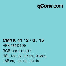 カラーコード: CMYK 41 / 2 / 0 / 15 | qconv.com