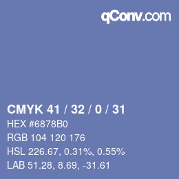 Color code: CMYK 41 / 32 / 0 / 31 | qconv.com