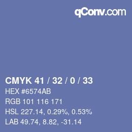 Color code: CMYK 41 / 32 / 0 / 33 | qconv.com