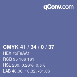 Farbcode: CMYK 41 / 34 / 0 / 37 | qconv.com