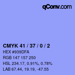 Color code: CMYK 41 / 37 / 0 / 2 | qconv.com