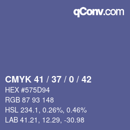 Color code: CMYK 41 / 37 / 0 / 42 | qconv.com