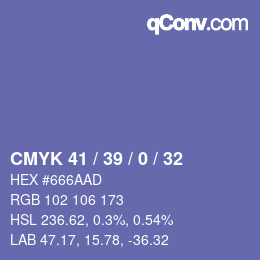 Color code: CMYK 41 / 39 / 0 / 32 | qconv.com