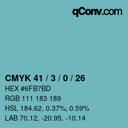 Código de color: CMYK 41 / 3 / 0 / 26 | qconv.com