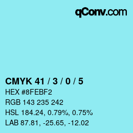 Color code: CMYK 41 / 3 / 0 / 5 | qconv.com