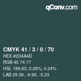 Color code: CMYK 41 / 3 / 0 / 70 | qconv.com