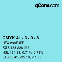 颜色代码: CMYK 41 / 3 / 0 / 8 | qconv.com