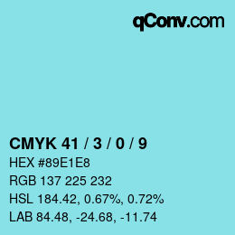 Código de color: CMYK 41 / 3 / 0 / 9 | qconv.com