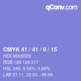 Color code: CMYK 41 / 41 / 0 / 15 | qconv.com