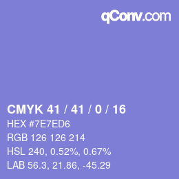 Color code: CMYK 41 / 41 / 0 / 16 | qconv.com