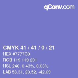 Color code: CMYK 41 / 41 / 0 / 21 | qconv.com