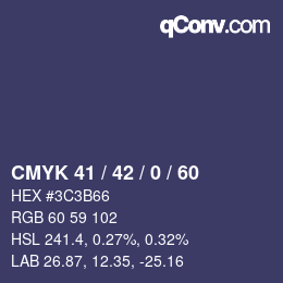 Color code: CMYK 41 / 42 / 0 / 60 | qconv.com