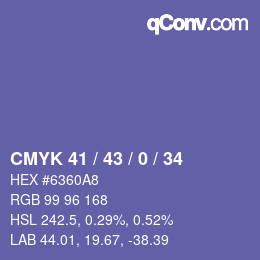 颜色代码: CMYK 41 / 43 / 0 / 34 | qconv.com