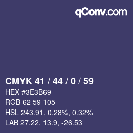 颜色代码: CMYK 41 / 44 / 0 / 59 | qconv.com