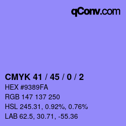 Farbcode: CMYK 41 / 45 / 0 / 2 | qconv.com