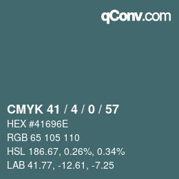 カラーコード: CMYK 41 / 4 / 0 / 57 | qconv.com
