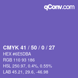 Color code: CMYK 41 / 50 / 0 / 27 | qconv.com