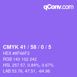 Color code: CMYK 41 / 58 / 0 / 5 | qconv.com