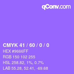 カラーコード: CMYK 41 / 60 / 0 / 0 | qconv.com