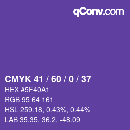 颜色代码: CMYK 41 / 60 / 0 / 37 | qconv.com